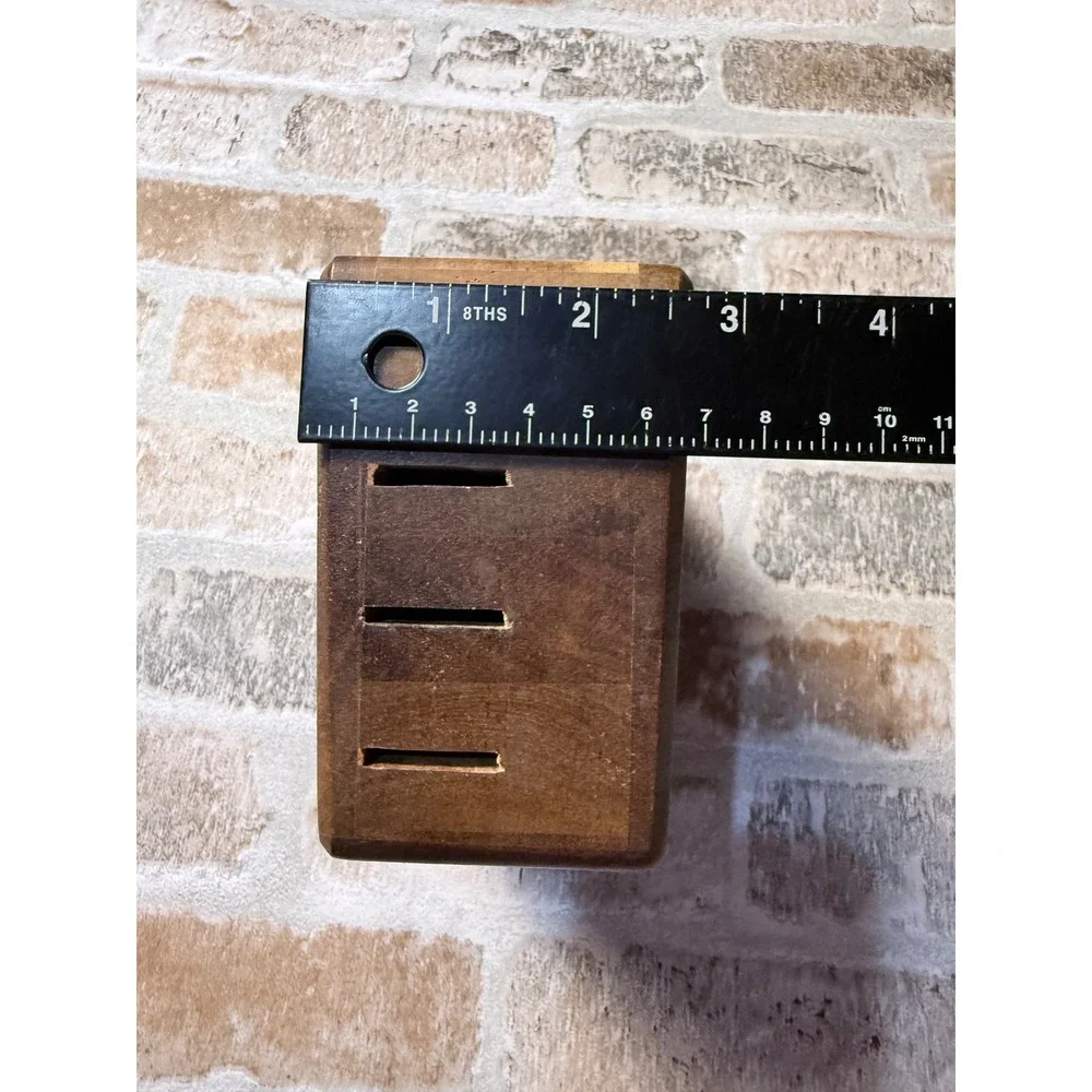 The Pioneer Woman Acacia Wood Knife Block Floral 4 Slot Universal Holder